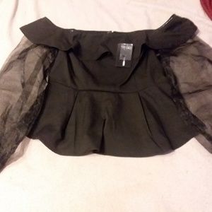 Elegant black Peplum top